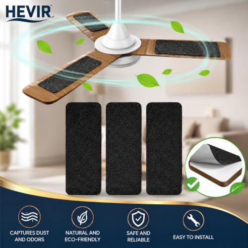 Image of Ceiling Fan Filters for Blades, Activated Coconut Shell Carbon Air Purifier Pads, Unscented Dust, Smoke, Odor & Allergen Capture, Self-Adhesive Air Filters for Household Ceiling Fans (Pack of 3)