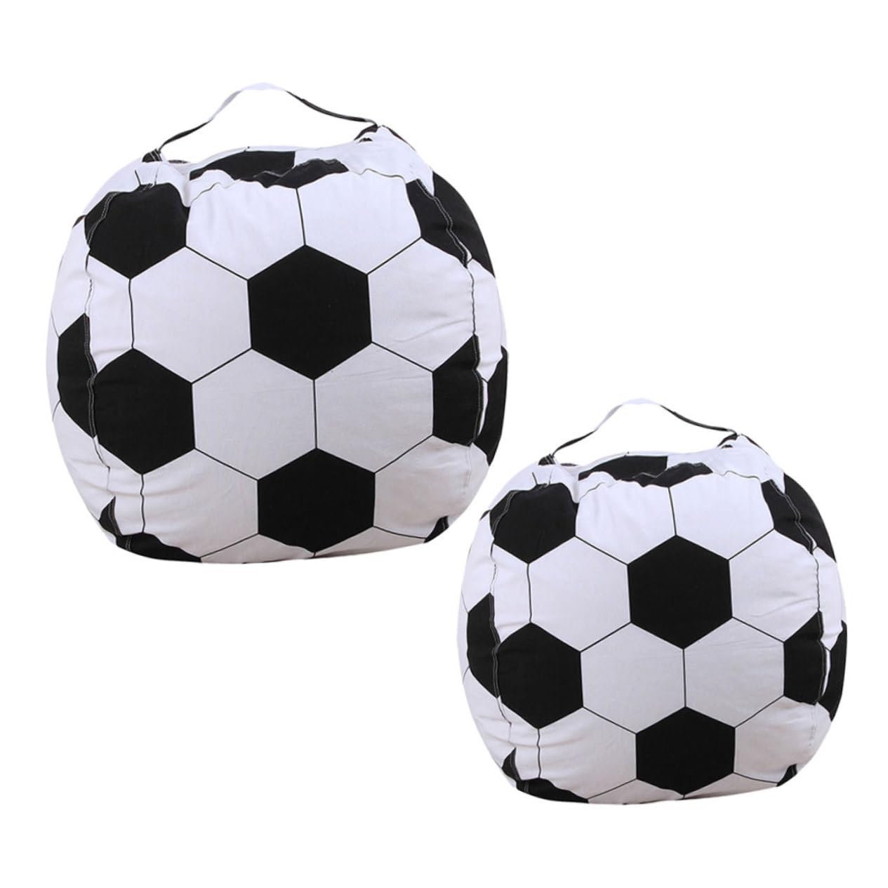 Sosoport 2pcs Soccer Ball Bean Bag Toy Storage Bag Kids' Room Decorations Large Capacity Plush Toys Beanbag Organizer Soft Comfortable