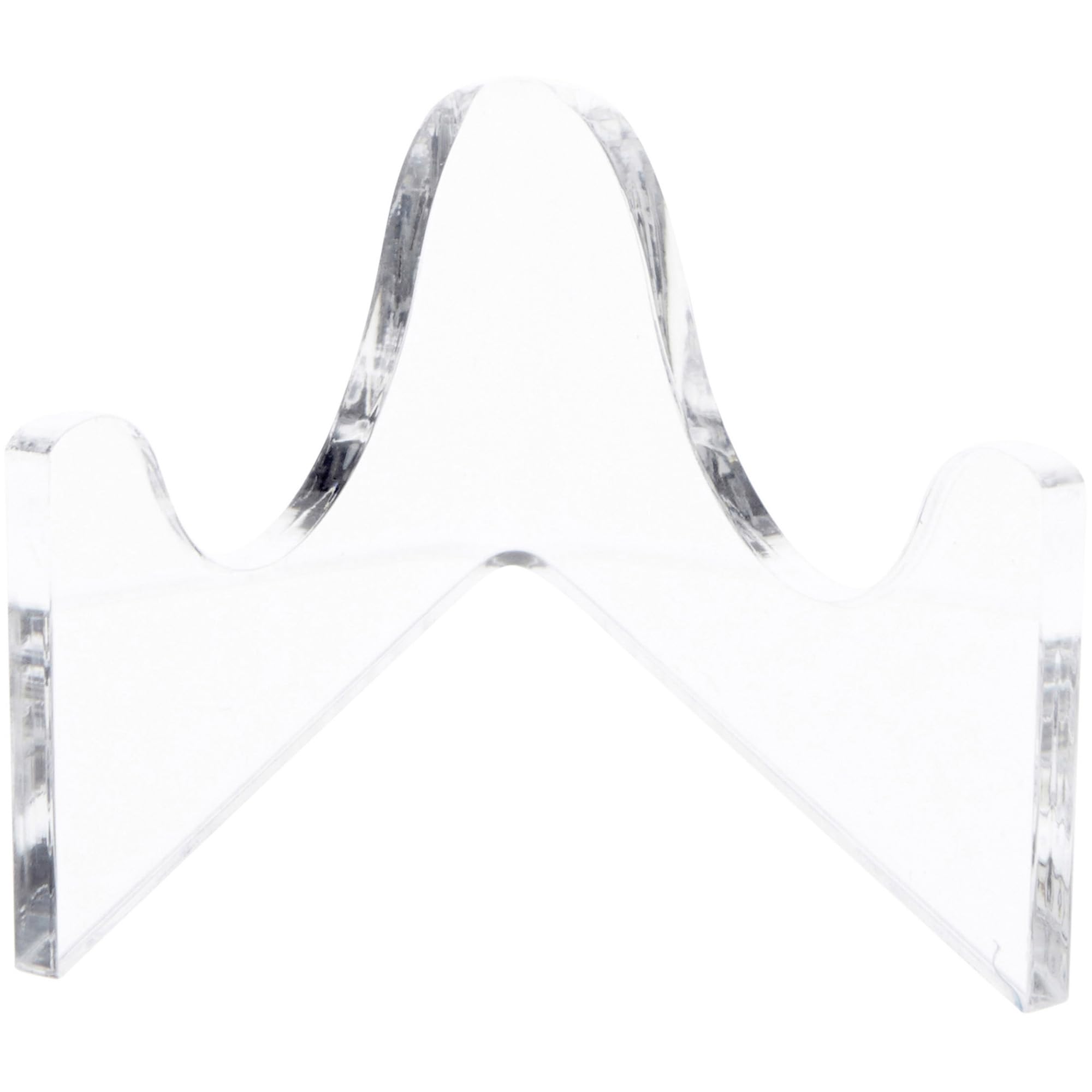 Plymor Clear Acrylic Low-Profile Curved Display Easel for Geode, Mineral or Crystal Cluster, 1.25" H x 2.5" W x 2.375" D