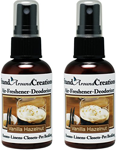 Set of 2 - Concentrated Spray For Room/Linen/Room Deodorizer/Air Freshener - 2 fl oz - Scent - Vanilla Hazelnut. A mouthwatering blend of toasted hazelnuts and creamy vanilla.