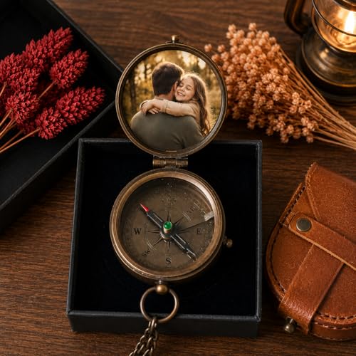 Brújula personalizada para novio, brújula para hombre con grabado, regalo de cumpleaños para novio miniatura 3