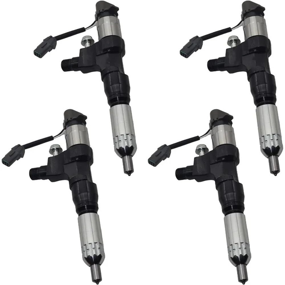 Fqqkma One Color Fuel Injectors 4Pcs Fuel Injector 095000-6353 23670-E0050 0950006353 23670E0050 Suitable For Hino J05e J06e Excavator