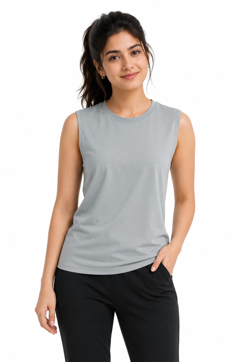 linme Unisex Sleeveless Tank Top Cotton Blend Regular Fit-picture-51