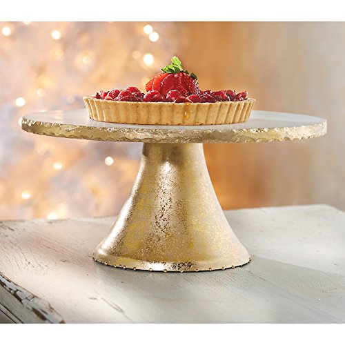 Mud Pie Marble Pedestal Cake Serving Stand, Gold #TOP1