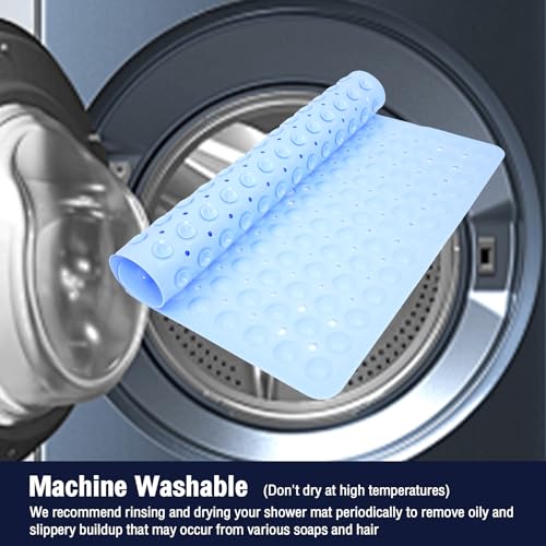 Naoloture Square Shower Mat Bathtub Bath Mat Non Slip Light Blue 21"x21" by Naoloture - Used condition - Image 6