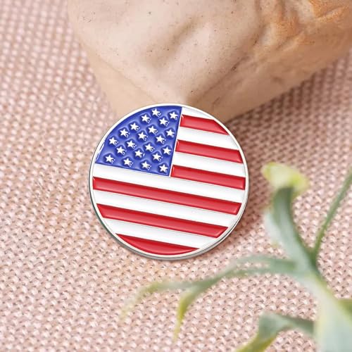 Image of Rhinestone Brooch Pins for Women, Vintage Crystal Enamel Brooches, American Flag Pin Patriotic Lapel Pins Gift for Suit Clothes Bag Accessories
