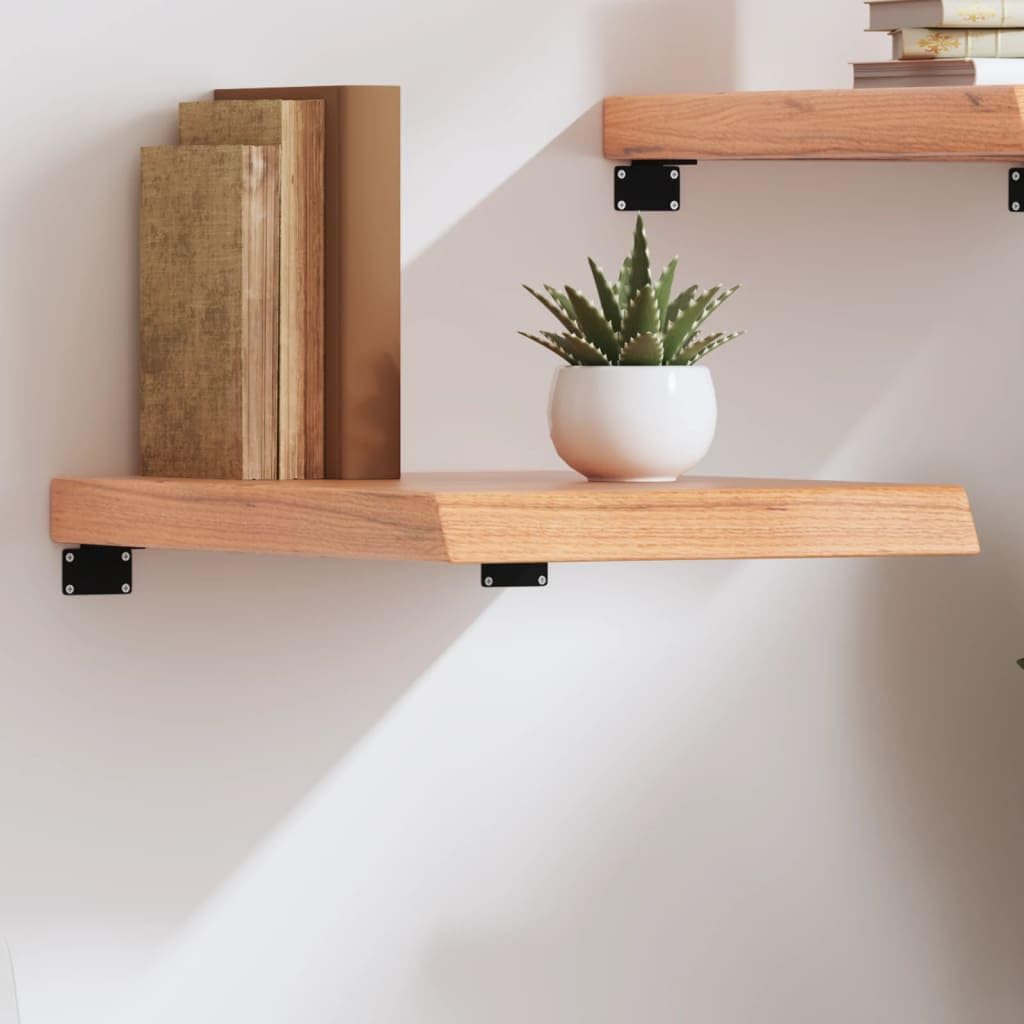 Scaffale da parete marrone chiaro, 40 x 60 x 2-6 cm, in legno massiccio di rovere, versatile, per soggiorno, cucina, bagno, corridoio, ufficio, organizer per riporre oggetti, stile