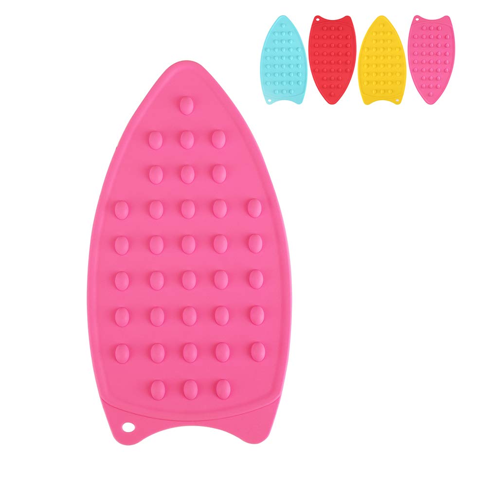 Haofy Red Silicone Ironing Mat, Multipurpose Silicone Iron Rest Pad For Ironing Board, Hot Safety Ironing Rest Pad - Anti-Slip Heat Resistant (Rose )