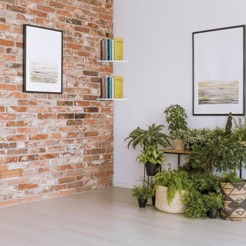 Estantería de esquina flotante para dar un toque moderno y guardar todo en el baño 3