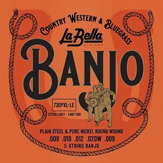 La Bella 730PXL-LE Banjo Extra Light Loop-Ends 5- Strings 9-9