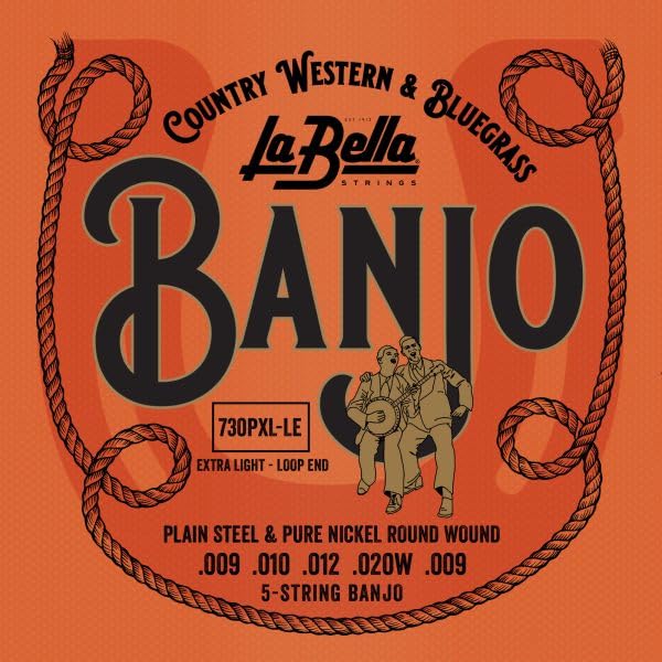 La Bella 730PXL-LE Banjo Extra Light Loop-Ends 5- Strings 9-9