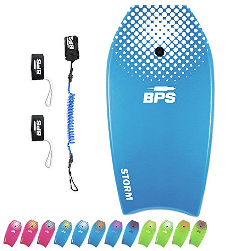BPS 37" Body Board for Surfing Kids/Adults with Swim Flippers Leash and Body