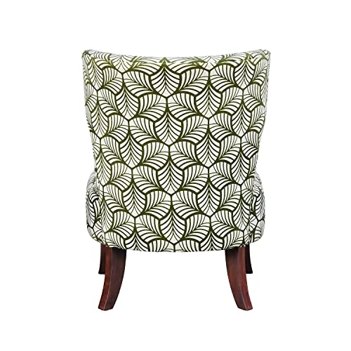 Image of Nilkamal Leafy Fabric Lounge Chair (Green & White)