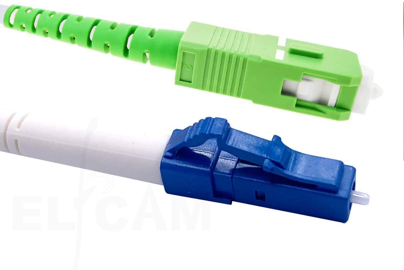Elfcam Cavo Fibra Ottica SC/APC per LC/UPC Simplex Monomodale 9/125μm LSZH (1M)