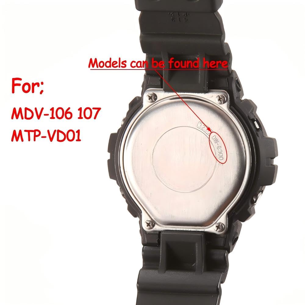 Correa de silicona compatible con Casio MDV106 AMW320 sereis Unisex Diver Watch Band MDV-106 Correa de repuesto de goma