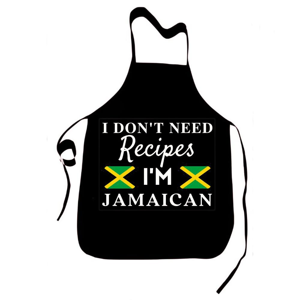 I Don't Need Recipes I'M Jamaican Funny Aprons Cooking Baking Father's Day Novelty Chef Kitchen BBQ Housewarming Gift Color:Jamaican