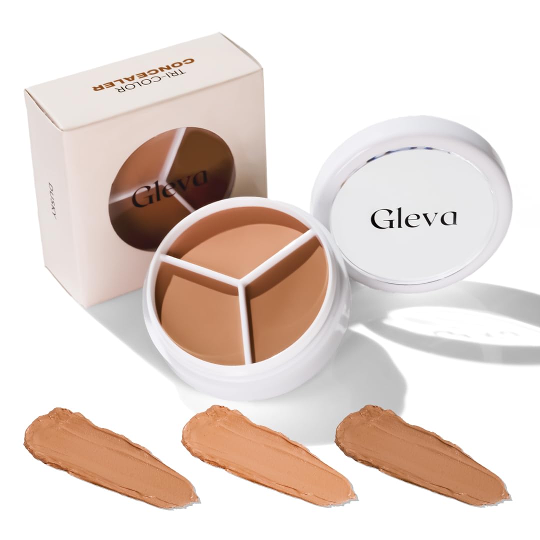 Gleva Tri-Color Concealer for Women Full Coverage Waterproof & Long Lasting Colour Corrector for Dark Circles & Blemishes Lightweight & Hydrating For Under Eyes Fine Lines & Uneven Skin Tone (Neutral)-image-8