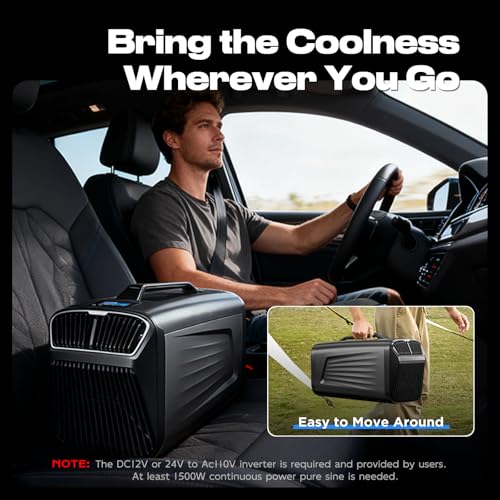 Image of Outohome 5200BTU Portable Camping Air Conditioner For Tent Outdoor and Indoor Use,400W Low Power for RV,Truck,Van and Car Cooling (Dark Grey)