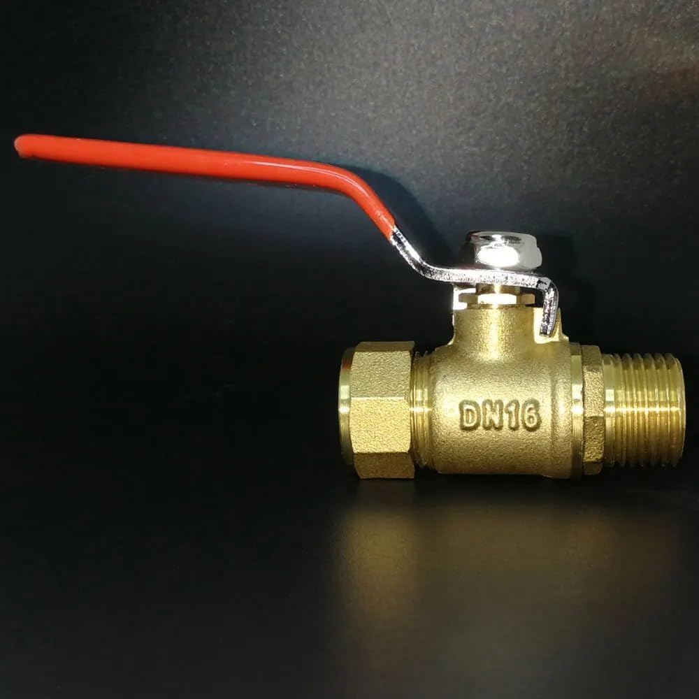 Brass Nickelage DN15 DN20 Male/Female Thread Ball Valve 1216/1418/1620/2025/2632 Pex Pipe Fitting Aluminum Pipe Fittings IDGTTLDF(1620 Nickel Plated)