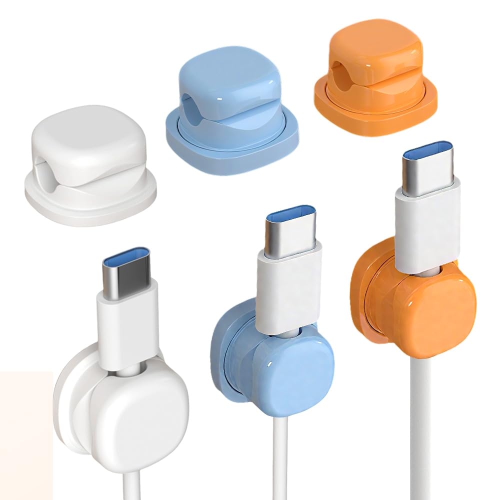 Magnetic Cable Clips 6pcs Cord Organizer Adjustable Wire Holder for Desk Phone Car Adhesive Cable Clips for Home