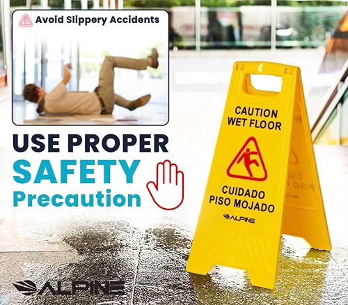 image for Alpine Industries Alpine Wet Floor Signs 3 Pack - 24 Inch Caution Wet 