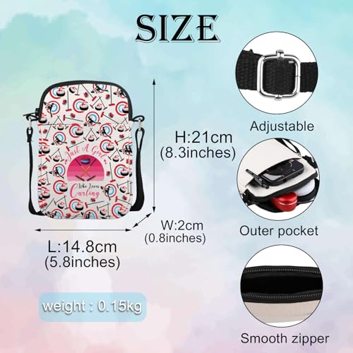 MEIKIUP Curling Crossbody Bag Curling Player Lover Gift Just A Girl Who Loves Curling Messenger Bag4