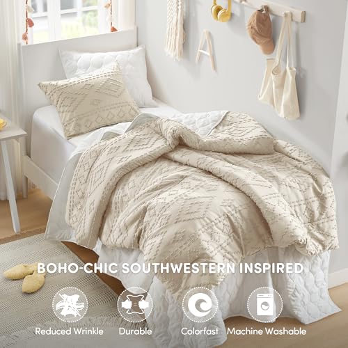 Comfort Spaces Gigi Tufted Comforter Set, Twin/Twin XL, 2 Piece, Beige - image 3