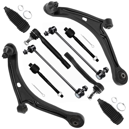 SCITOO 10pcs Front Suspension Kit Lower Control Arm And Ball Joint Outer Inner Tie Rod End w/Boot Sway Bar End Link Replacement for 2006-2008 for Honda Pilot for Acura MDX