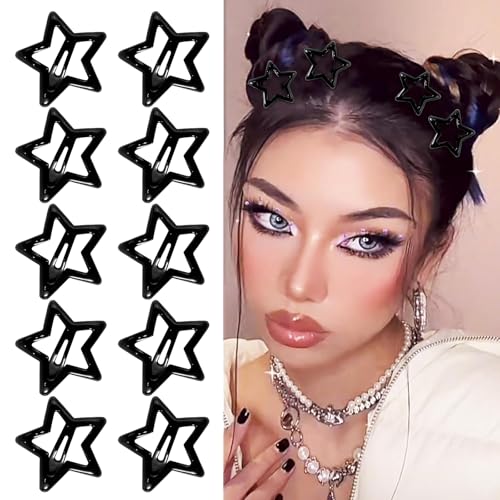 Paderison Hair Clip, 10Pcs Star Hair Clips Y2K 2000s Accessories for Girls