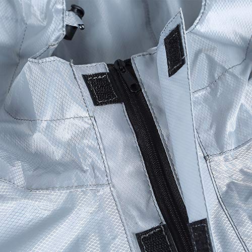 Festnight Raincoat impermeável impermeável com refletor Poncho impermeável com tira reflexiva (Grey)