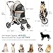 YITAHOME Hundewagen 3 in 1 Hundebuggy Bis 22kg, Transporttasche Klappbar Faltbar für Hunde, Haustiere Buggy, katzenwagen, Große Größe Hund Kinderwagen mit Netzfenstern Getränkehalter (Grau)