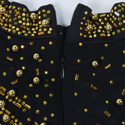Image of PORRCEY Women's Sexy Elegant Rhinestone Bodycon Dress Hot Drilling Clubwear