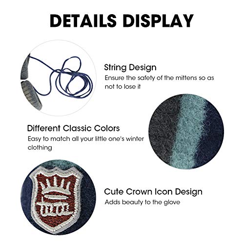 ORVINNER 3 Pack Toddler Gloves Winter Warm Fleece Lined Baby Soft Knit Mittens Toddler Winter Mittens for Boys and Girls (0-36 Months, Black/Navy/Grey Pack)