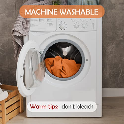 Redkey Queen Sheets Set With Deep Pocket 4 Pieces Soft Microfiber Sheets & Pillowcases Sets Wrinkle Resistant Bed Sheet Set Queen- Easy Care (Queen,Persimmon) #TOP5