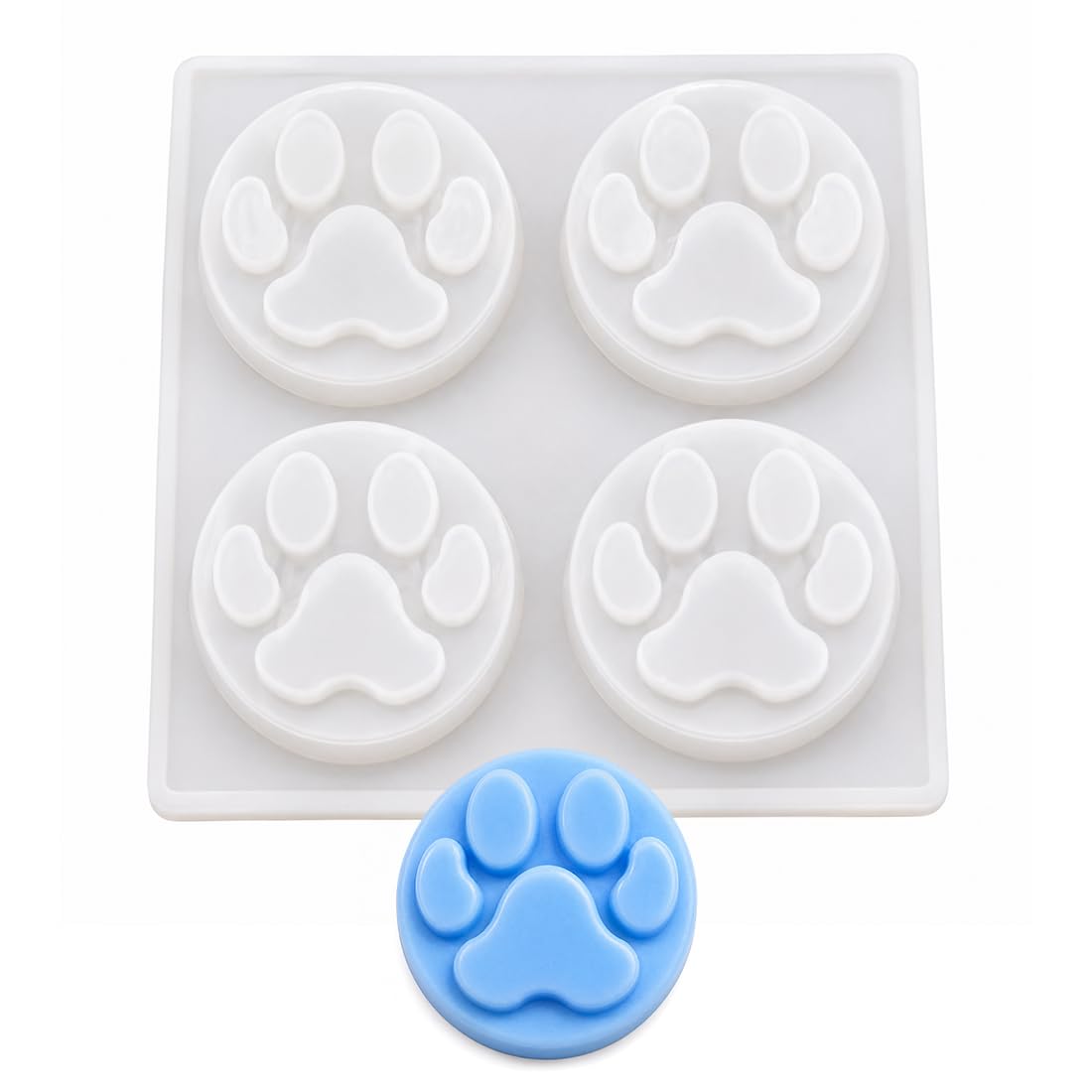 4 Cavity Puppy Paw Silicone Soap Mould | Cute Dog Paw Print Design Flexible Non-Stick Reusable Mould for Handmade Soap Bars, Melt & Pour Soap & DIY Craft Making-image-14