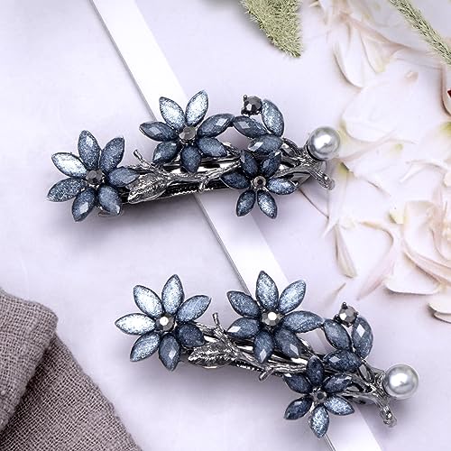 Joez Wonderful 2 pzas Pinzas de Pelo con Pedrería Azul miniatura 3