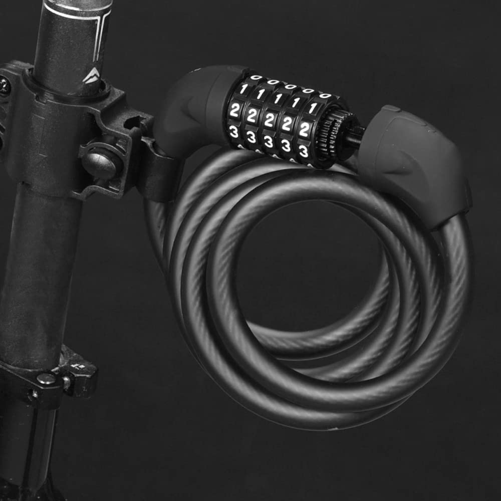 Lucchetto per Bicicletta con codice in Lega, antifurto, con Cavo in Acciaio Allungato, per Biciclette, motociclette e Mountain Bike (Bianco)