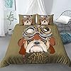 Cartoon Funny Pirate Dog Duvet Cover Set 3D Pirate Cute Animal Bedding Set Kids Boys Girls Brown Pillowcases Home…