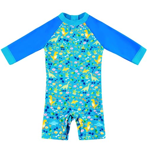 upandfast Baby Badeanzug mit Knöpfen UPF 50+(Blau,3-6 Monate)