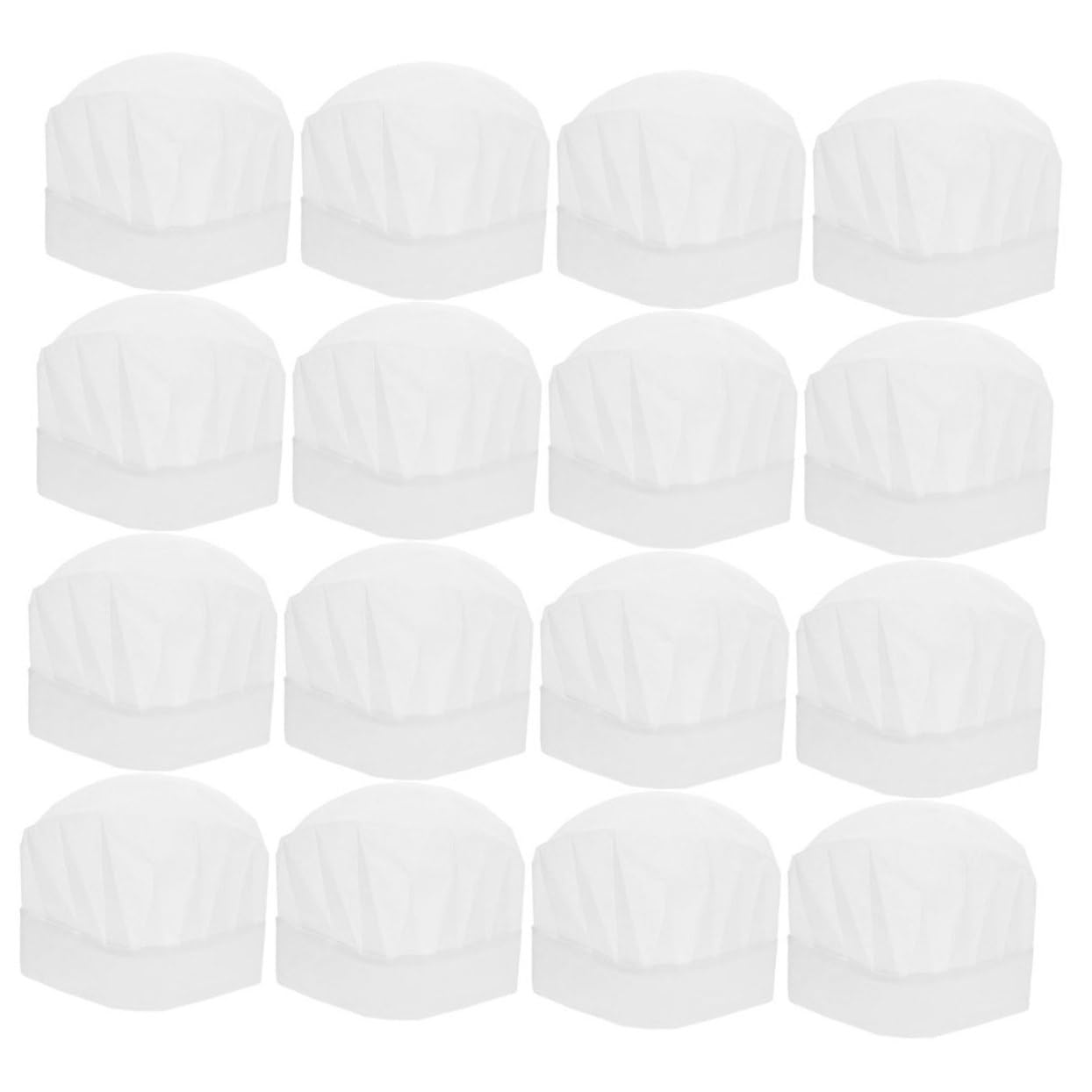 BESPORTBLE 30Pcs Chef Hats Disposable Nonwoven Caps for Baking Cooking Parties and Family Activities Comfortable Fit for Boys for Events and Classes White