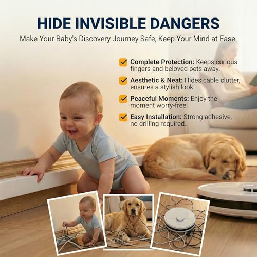 Image of Cord Hider for Wall Mounted TV - Fits 3-4 Cables, 110in Paintable Cable Concealer Kit, Self-Adhesive Wire Cover Channel, Cable Raceway Wire Hider for Power Cords, 7X L15.7in X W1.00in X H0.63in, White