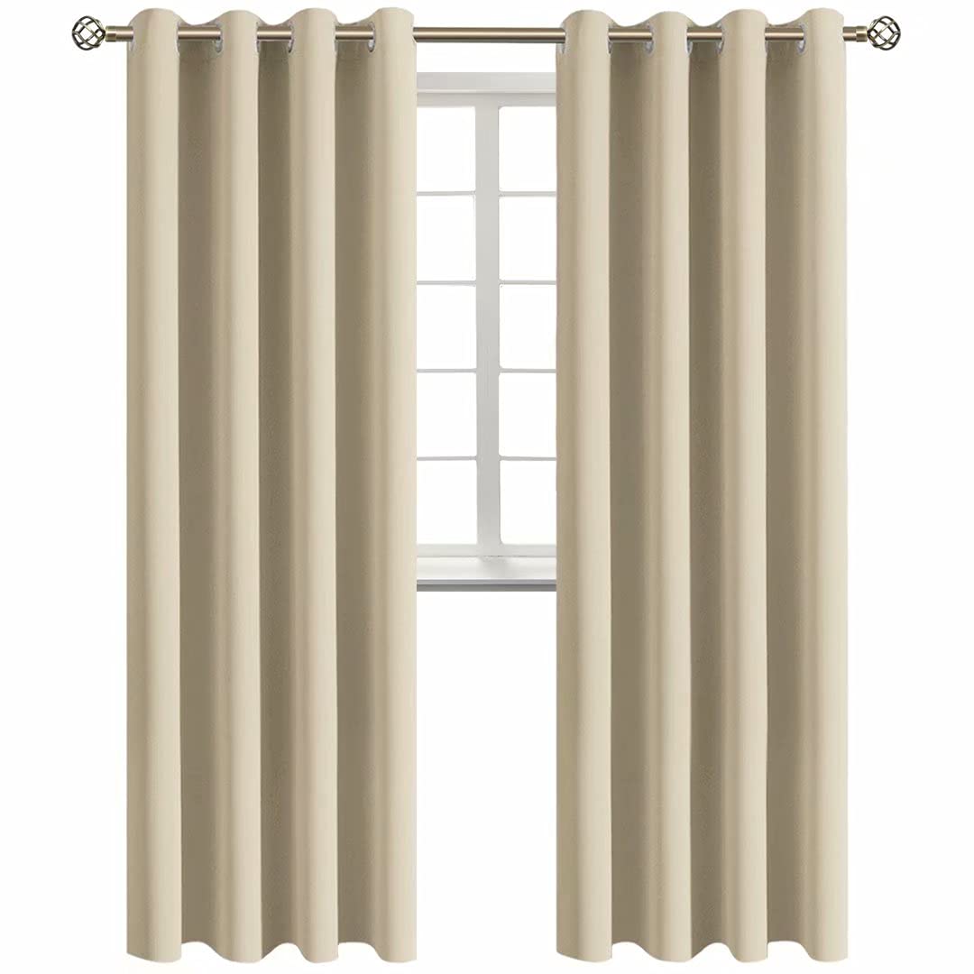BGment Beige Room Darkening Curtains 95 Inch for Living Room - 2 Panels