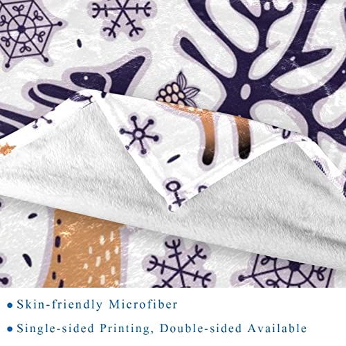Couverture douce animaux de la forêt plaid microfibre chaud et léger lit - 3