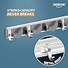 Holikme Mop Broom Holder Wall Mount Metal Pantry Organization and Storage Garden Kitchen Tool Organizer Wall Hanger for Home Goods (4 Positions with 4 Hooks, Silver) #2