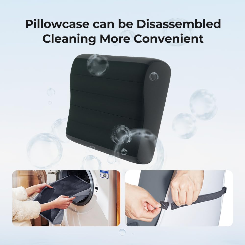 FLEXTAILGEAR Poduszka kempingowa z konturem szyi, ergonomiczna, oddzielny pęcherz TPU, idealna na kemping, wędrówki, samolot, wygodna