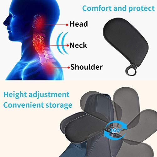 Image of Car Seat Headrest Pillow, Memory Foam Neck Pillow for Kids and Passenger, Adjustable on Both Sides - Sleep Better in The Car (Black)