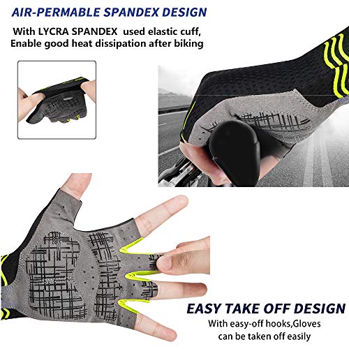 Image of MOREOK Shock-Absorbing Breathable Biking Cycling Gloves Half Finger Outdoor Sport Bicycle Gloves Mountain Road Bike Riding Gloves for Men and Women