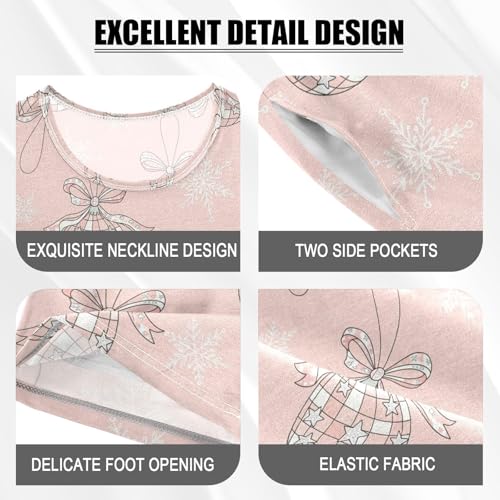 Pajama Short Sets Christmas Balls Snowflakes Soft Cotton Summer Sleepwear 2 Piece PJS Size 5-14T3