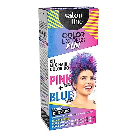 Kit Mix Hair Color Express Fun Blue Rock E Pink Show, Salon Line, Rosa/Azul