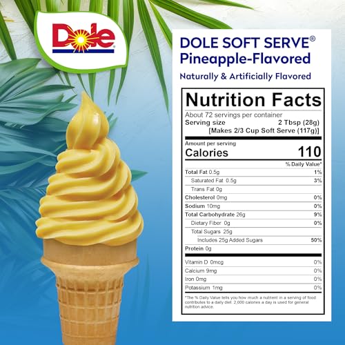 Dole Pineapple Soft Serve Mix Frozen Dessert Mix 4.4 lb 4 Pack | Pineapple soft serve mix with sweet tropical fruit flavor; just add water for smooth frozen treats or soft serve desserts product thumbnail 6